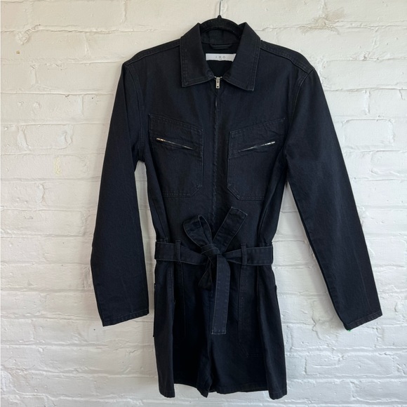 IRO Paris Flora Dark Grey Denim Playsuit / Romper - Picture 4 of 8